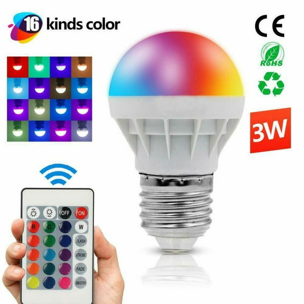 16Color E27 E14 RGB LED Changing Lights Lamp Dimmable Wireless Remote Control 